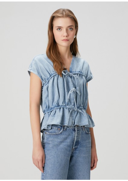 Remy Mavi Denim Bluz modelleri