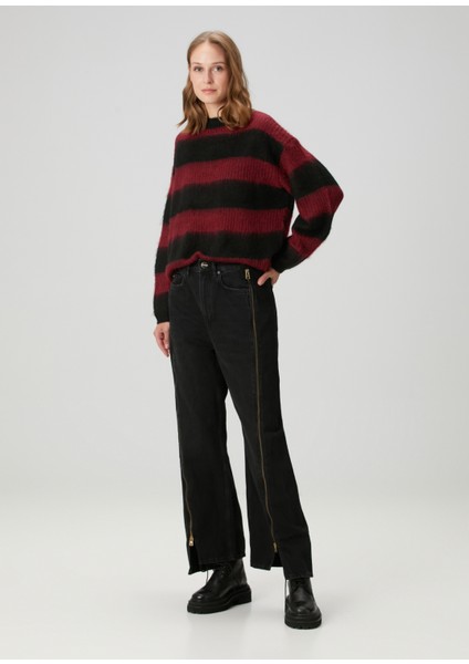 Onyx Kırmızı Siyah Çizgili Kazak fiyatları