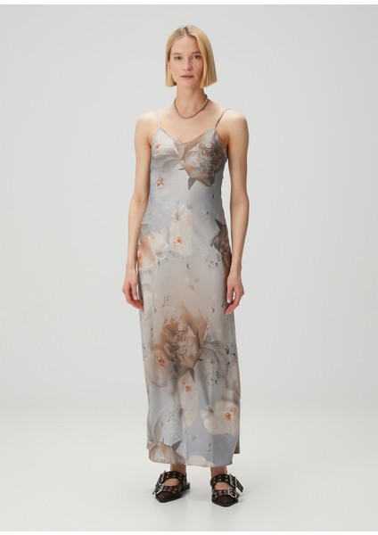 Bryony Mavi Çiçekli Maksi Elbise fiyatları