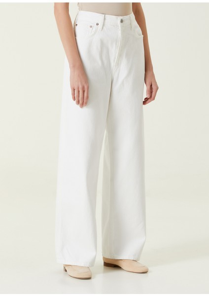 Low Slung Baggy Beyaz Jean Pantolon modelleri