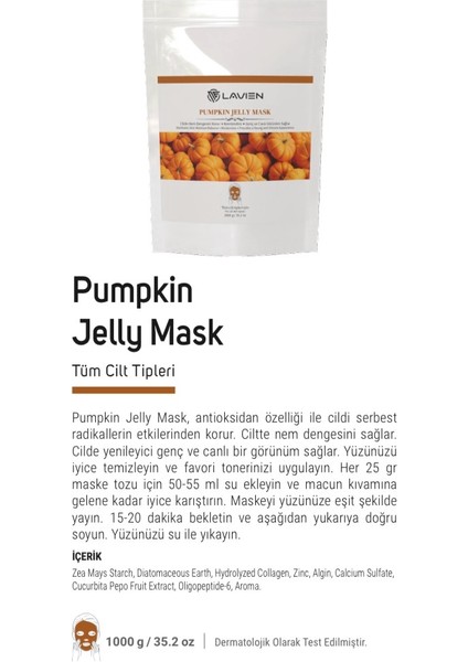 Lavıen Toz Maske Pumpkin 1 kg
