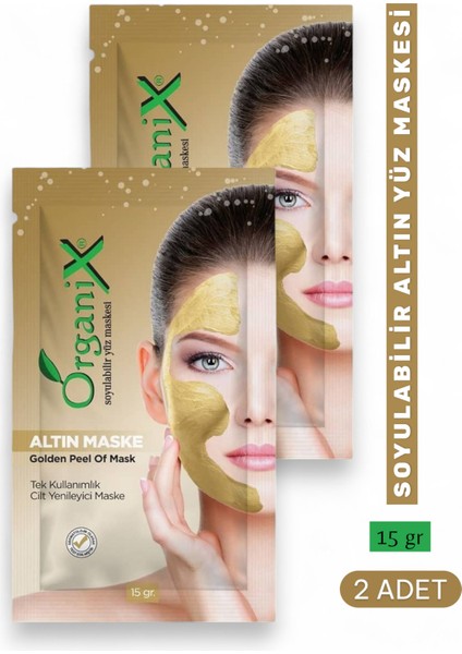 Tek Kullanımlık Altın Maske - Cilt Yenileyici Soyulabilir Maske 15 gr (2 Adet)