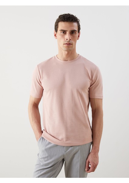 Yeni Sezon Bisiklet Yaka Kısa Kollu Erkek Dokulu Tişört