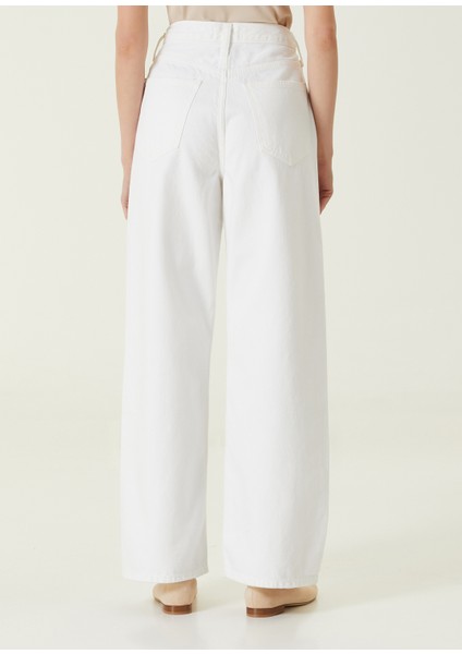 Low Slung Baggy Beyaz Jean Pantolon indirimleri