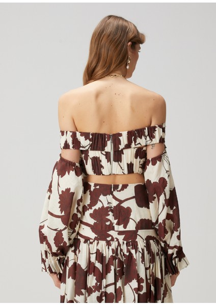 Trisha Kahve Beyaz Çiçekli Bluz fırsatları