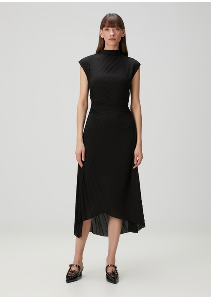 Rayanna Siyah Midi Elbise