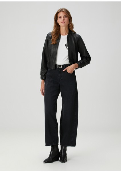 Martina Siyah Deri Bomber Ceket fiyatları