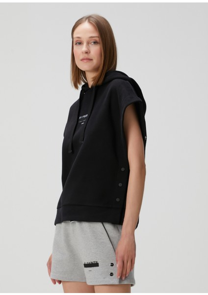 Sorri Siyah Kapüşonlu Sweatshirt