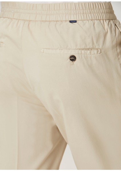 Bej Beli Kordonlu Pilili Pantolon indirimleri