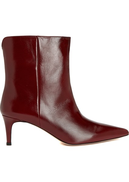 Bordo Kadın Deri Bot