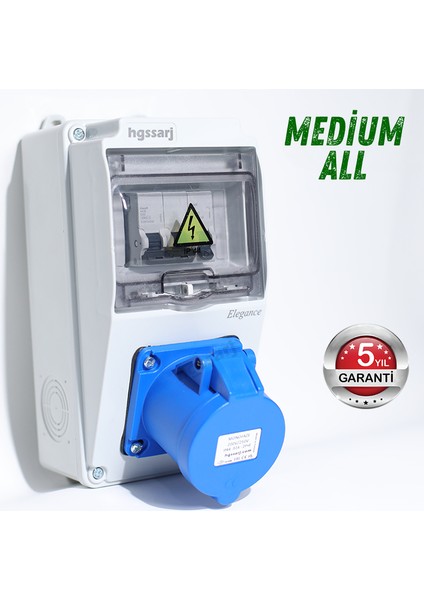 Elektrikli Araç Kombinasyon Kutusu, Tesla Blue Adaptöre Uyumlu, ''medium All'' 3X32A + 1X16A, V i k o/P a n a s o n i c modelleri