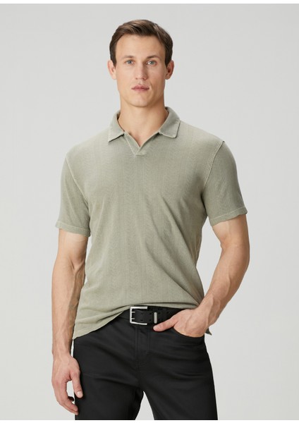 Zion Açık Yeşil Polo Yaka Organik Pamuk T-Shirt