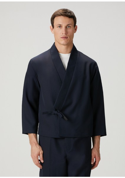 Lacivert Yün Kimono