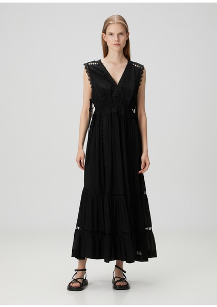 Xanthe Siyah Maksi Elbise