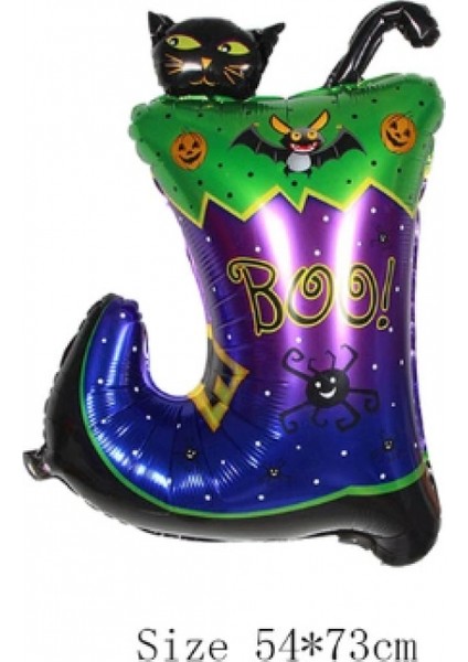 Halloween Çizmeli Kara Kedi Folyo Balon (4887)