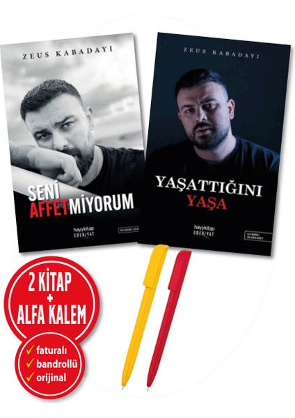 Alfa Kalem+ Seni Affetmiyorum+Yaşattığını Yaşa Zeus Kabadayı 2 Kitap Yeni Edebiyat Hayykitap