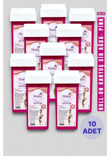 Roll On Kartuş Sir Ağda Pink | Hassas Ciltler Için Özel | 10'lu Profesyonel Paket