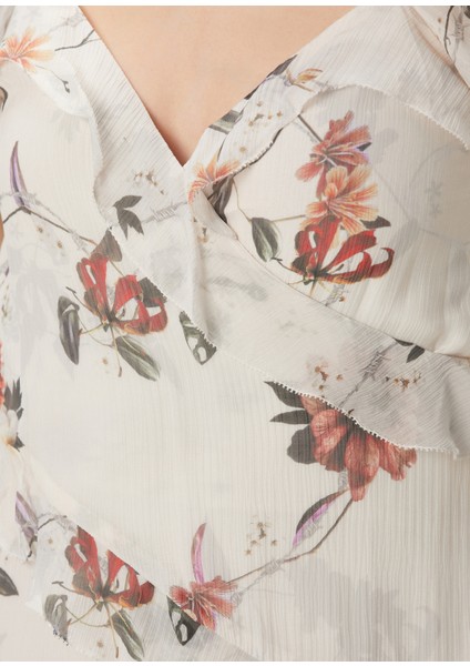 Darma Ekru Çiçekli Mini Elbise indirimleri