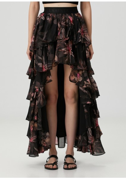 Cavarly Siyah Çiçekli Maksi Etek fiyatları