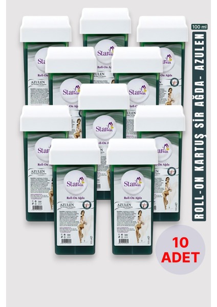 Roll On Kartuş Sir Ağda Azulen | Hassas Ciltler Için Özel | 10'lu Profesyonel Paket