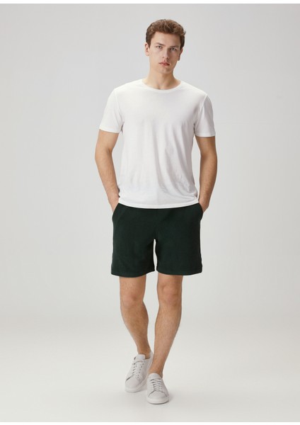 Yeşil Havlu Dokulu Bermuda