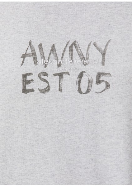 Boxy Fit Gri Baskılı T-Shirt indirimleri