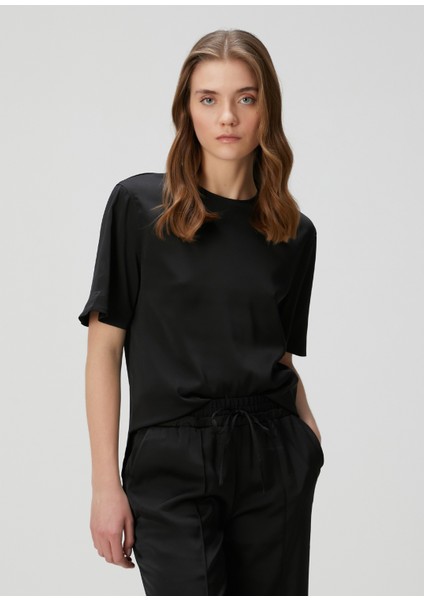 Amelie Siyah Saten T-Shirt modelleri