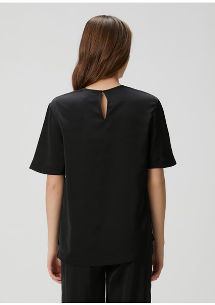 Amelie Siyah Saten T-Shirt fırsatları