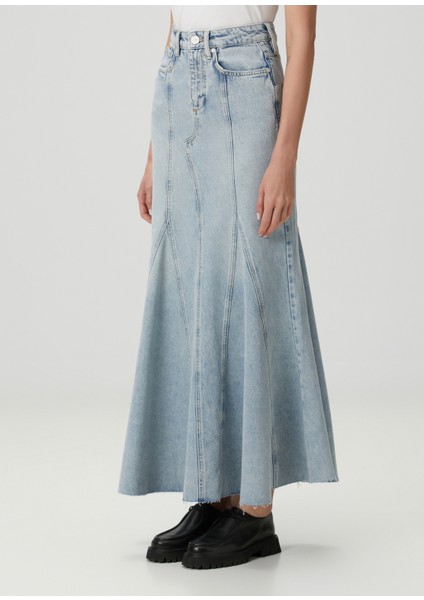 Alma Açık Mavi Maksi Denim Etek modelleri