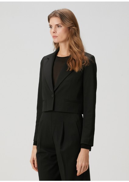 Siyah Crop Blazer modelleri
