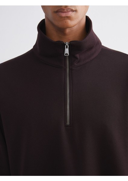 Yeni Sezon Fermuarlı Dik Yaka Erkek Kalın Sweatshirt modelleri