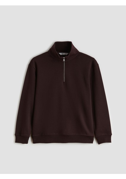 Yeni Sezon Fermuarlı Dik Yaka Erkek Kalın Sweatshirt indirimleri