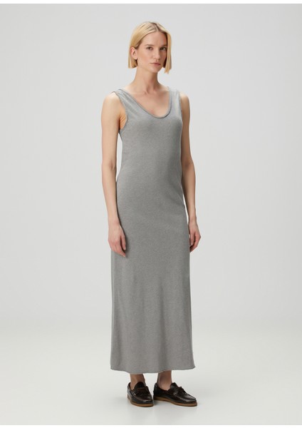Gri Maksi Elbise modelleri