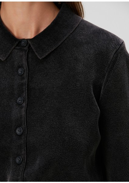 Siyah Crop Polo Hırka indirimleri