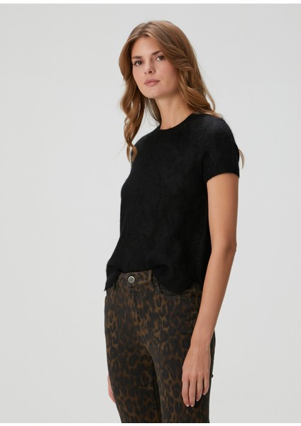 Rebel Siyah Kaşmir T-Shirt