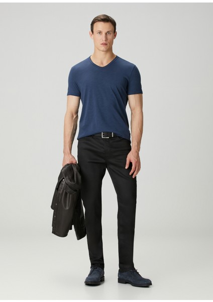 Miles Koyu Mavi V Yaka T-Shirt fiyatları