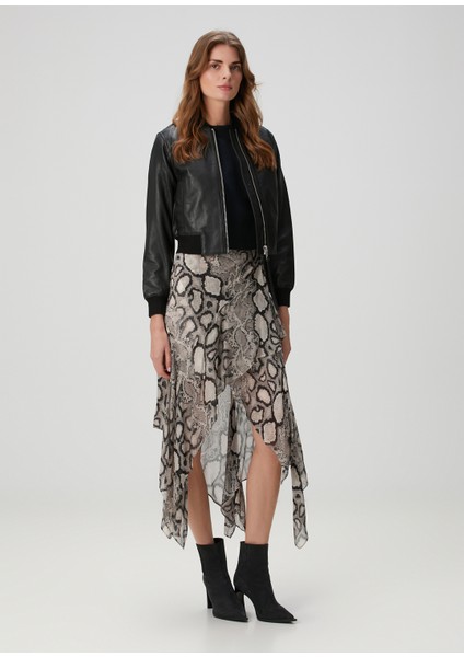 Cassie Ekru Yılan Desenli Etek fiyatları