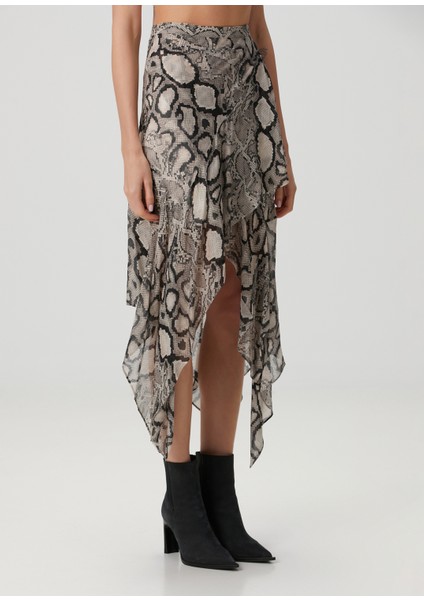 Cassie Ekru Yılan Desenli Etek fırsatları