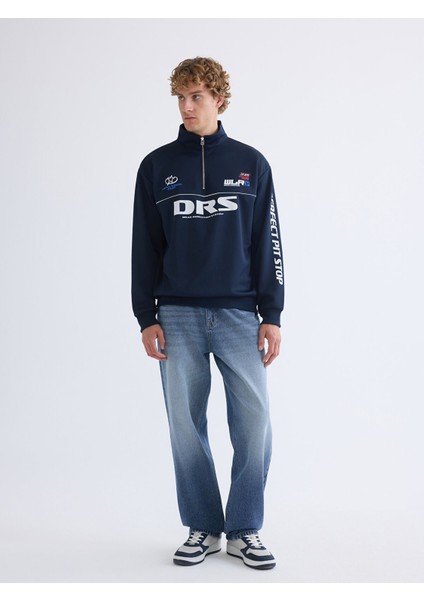 Yeni Sezon Dik Yaka Baskılı Erkek Sweatshirt fiyatları