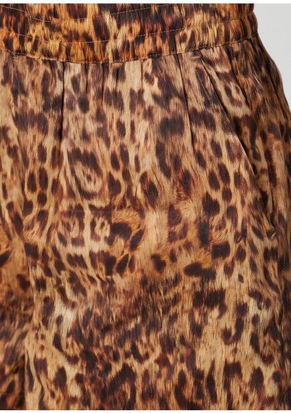 Charli Leopar Desenli Keten Şort indirimleri