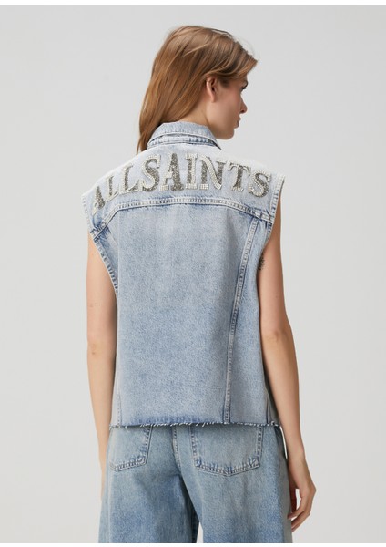 Laura Açık Mavi Logo Işlemeli Denim Yelek fırsatları
