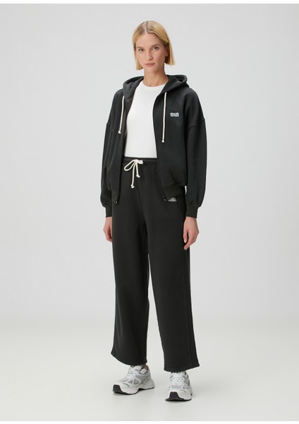 Antrasit Logo Baskılı Eşofman Altı