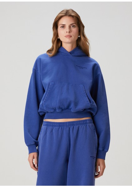 Mavi Kapüşonlu Sweatshirt