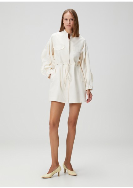 Miley Krem Mini Elbise