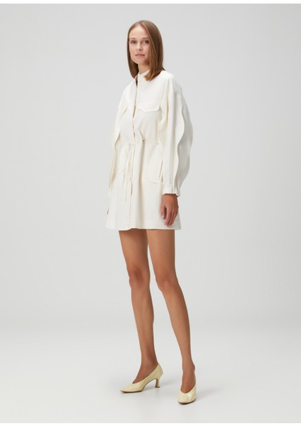 Miley Krem Mini Elbise modelleri