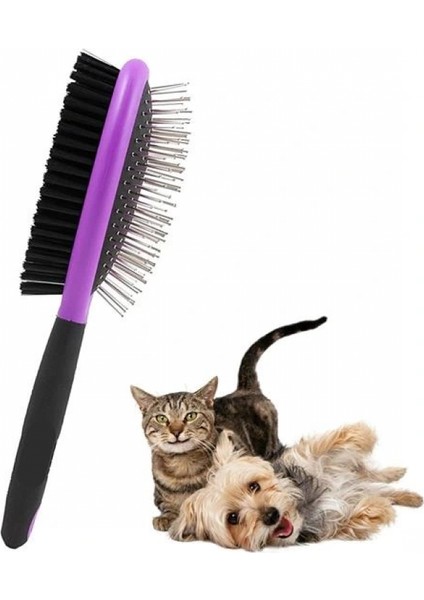 Çok Amaçlı Çift Taraflı Kolay Evcil Hayvan Kedi Köpek Temizleme Pet Fırçası (4887)