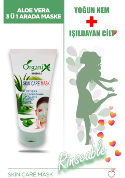 Aloe Vera Maske - 3'ü 1 Arada Temizleme, Peeling ve Nemlendirme Maskesi 150 ml modelleri