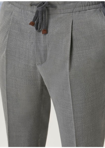 Gri Beli Kordonlu Yün Pantolon fırsatları