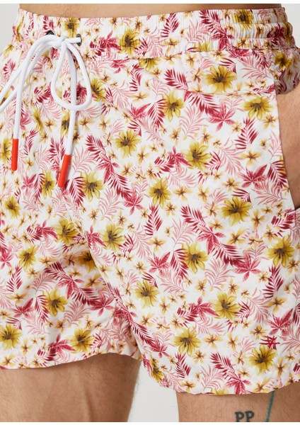 Kırmızı Çiçek Desenli Mayo