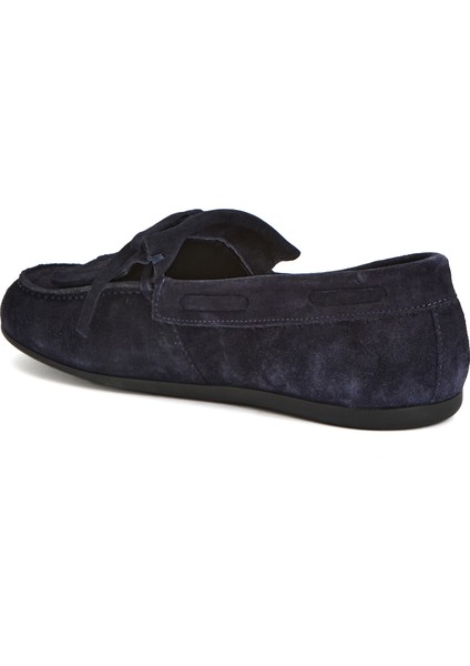 Lacivert Püsküllü Kadın Süet Loafer modelleri